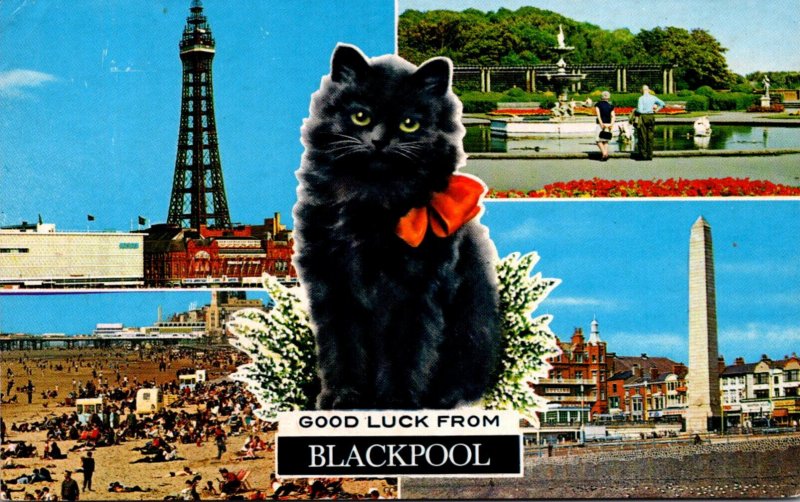 England Blackpool Good Luck With Black Cat and Multi View