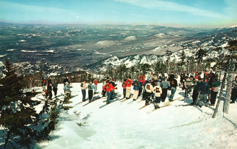 Vintage Postcard Ski Races Time Trial Mountain Franconia New Hampshire N.H.