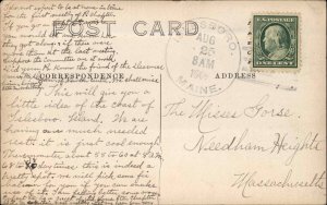 Islesboro ME Harbor Shoreline c1910 Real Photo Postcard