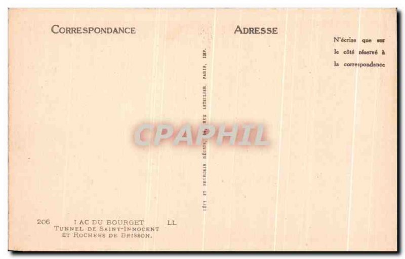 Postcard Old Lake Du Bourget Tunnel De Saint Innocent And Rocks Brisson