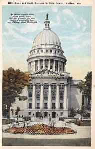 State Capitol Dome And South Enterence Madison WI 