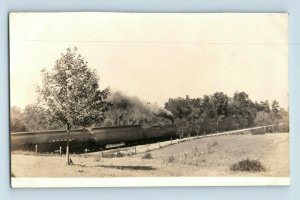 C.1905-10 RPPC Passenger Train C.E.I Boyertown, PA Postcard P165