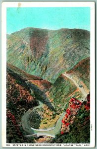 Safety Pin Curve on Highway Apache Trail AZ Arizona UNP Unused WB Postcard H12