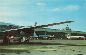 Vintage Willow Run Airport Detroit WWII Era Airplane Postcard