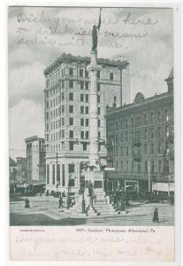 Soldiers Monument Allentown Pennsylvania 1906 postcard