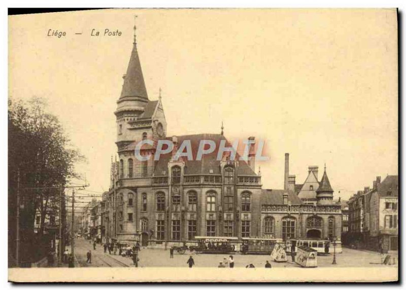 Old Postcard Liege Post