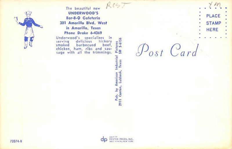 Underwoods Bar-B-Q Cafeteria - Amarillo, Texas TX