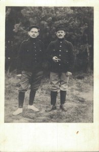 French Soldiers Portrait WW1 Military Real Photo Postcard 07.30