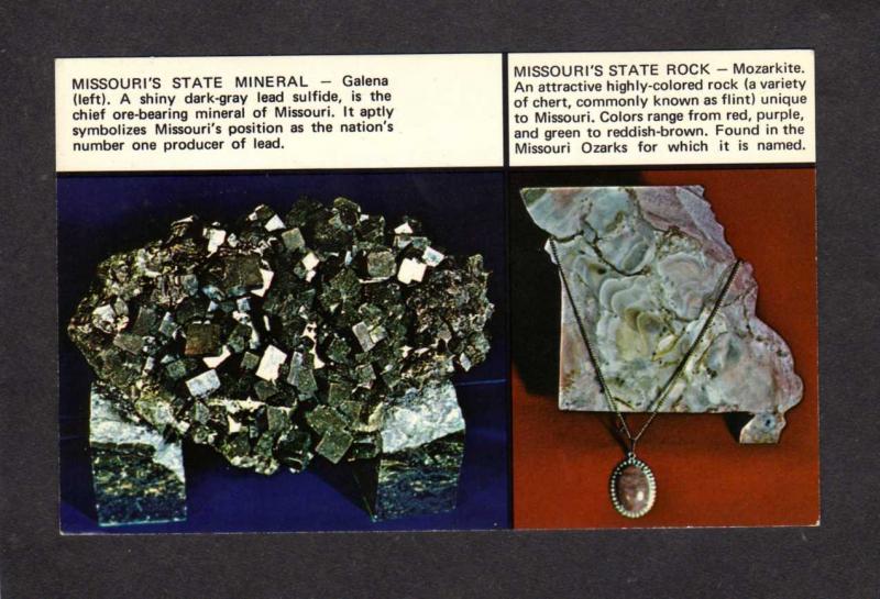 MO Missouri State Mineral and Rock, Geological Survey, Rolla Missouri Postcard
