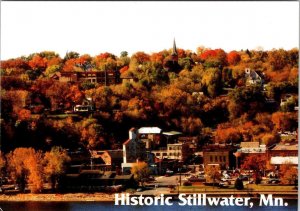 Stillwater, MN Minnesota CITY BIRD'S EYE VEW & Trolley Advertising  4X6 Postcard