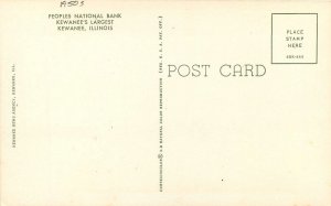 Postcard Illinois Kewanee 1950s People's National Bank Teich 23*1521