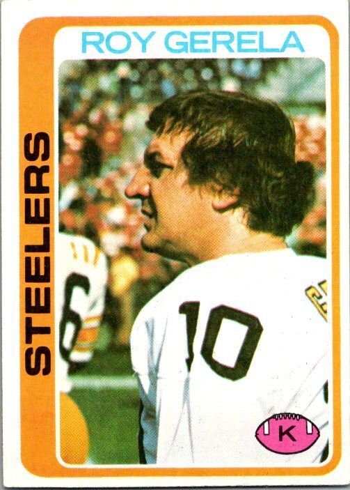 1978 Topps Football Card Terry Roy Gerela Pittsburgh Steelers sk7471