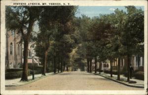 MT VERNON NY Stevens Avenue Neighborhood View c1920 Postcard