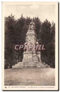 Postcard Old Ste Anne d & # 39auray The monument of the Count of Chambord
