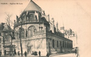 Vintage Postcard Paris Eglise St. Leu Catholic church Paris France