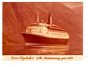 5 X 7 inch Queen Elizabeth II Cunard Ocean Liner 10th Anniv 1979 Photograph