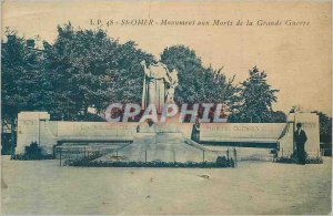 Postcard Old St Omer Monument to the Great War Dead