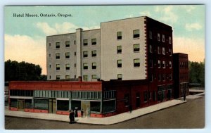 ONTARIO, Oregon OR ~ HOTEL MOORE c1910s Malheur County Postcard