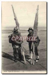 Postcard Old Fishing Types of shrimp