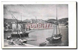 Old Postcard Menton View from the pier