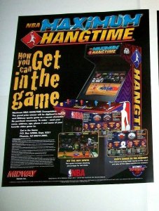 NBA Maximum Hang Time Arcade POSTER Original Basketball Artwork 28 X 22.5