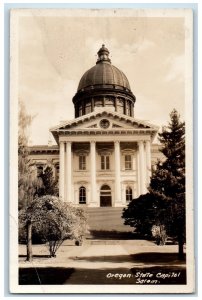 c1930's Front View Of Oregon State Capitol Building Salem OR RPPC Photo Postcard