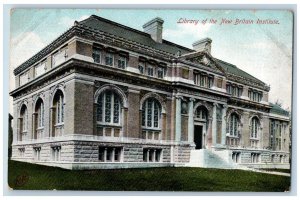 New Britain Connecticut CT Postcard Library New Britain Institute Building c1905