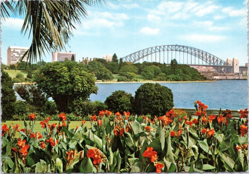 Postcard Australian Sydney Harbor Bridge from Botanical Gardens