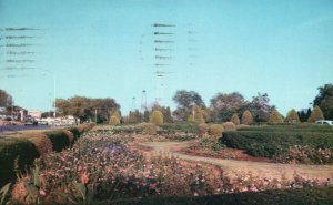 Vintage Postcard 1955 Capital Grounds Flower Garden Oklahoma State Capital