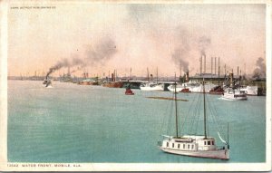 Phostint Postcard AL Mobile Water Front Steamers Detroit Photographic ~1910 V202