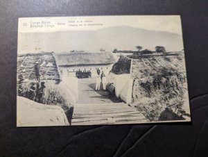 Mint Belgian Congo Africa Postcard Uvira Village Entrance to the Redoubt