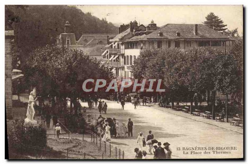 Old Postcard Bangeres De Bigorre La Place Des Thermes