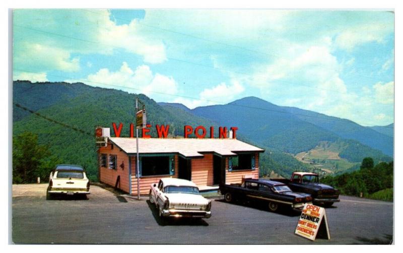 1950s/60s Tomahawk Viewpoint Restaurant, Socco Mountain, NC Postcard *5E5