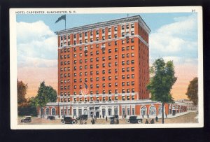 Manchester, New Hampshire/NH Postcard, Hotel Carpenter, Old Cars