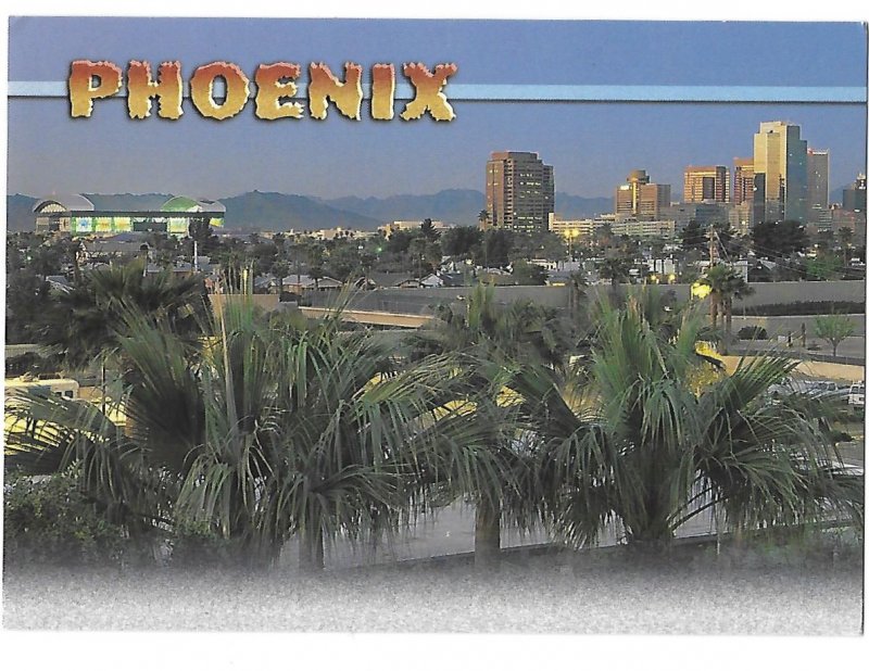 Downtown Phoenix Arizona Diamondbacks Ball Park on Left c1998 4 by 6 Card