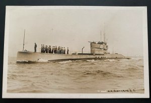 Mint England Real Picture Postcard RPPC HM Submarine LI