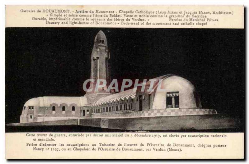 Old Postcard Douaumont Rear Army Monument