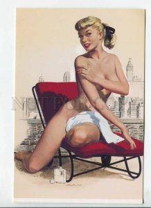 449566 Nude girl sunbathing in a chair in New York Modern postcard