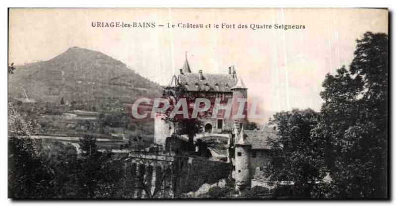 Old Postcard Uriage Les Bains Le Chateau Fort and the Four Lords