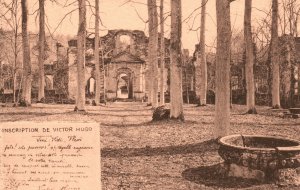 Vintage Postcard 1910's L'Abbaye de Villers Inscription De Victor Hugo Belgium