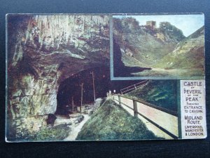 Derbyshire CASTLETON Peveril of the Peak & Cavern Entrance c1907 Postcard