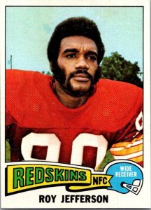 1975 Topps Football Card Roy Jefferson Washington Redskins