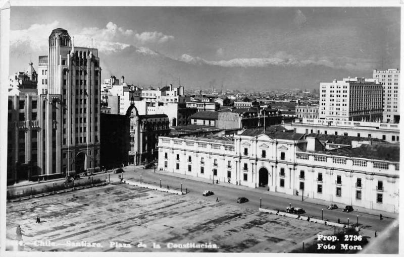 Santiago Chile Plaza de la Constitucion Real Photo Antique Postcard J47228