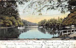 Poughkeepsie New York~Vassar Lake View~Boating~Wooden Fence~1909 Postcard