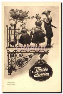 Old Postcard Alsatian Alsace Folklore Museum L & # 39enseigne Das Schild Duck