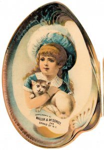 1880s Engraved Die-Cut Clam Shell Folder Waller & McSorley NY 3B