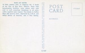 Blue Jay Motel ~ Red Deer, Alberts AB. Canada ~ Motels Cars Canadiana Postcard