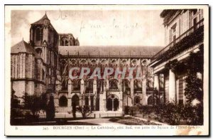 Old Postcard Bourges Cher Cathedral view from the south side of City Square H...