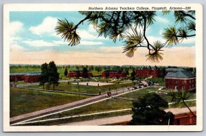 Flagstaff Arizona~Northern Teachers College General View~Vintage Linen Postcard