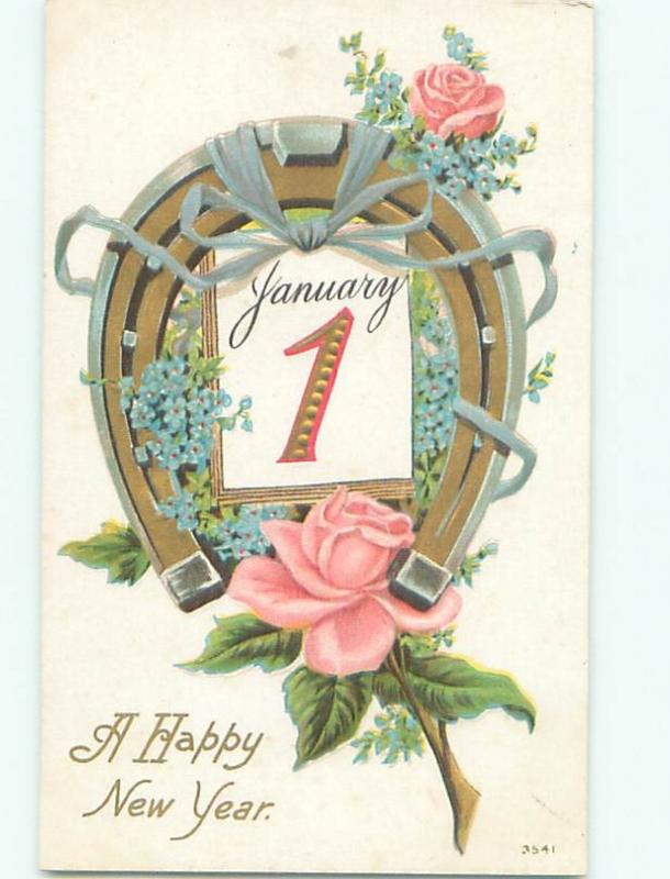 Divided-Back NEW YEAR SCENE Great Postcard AA2012